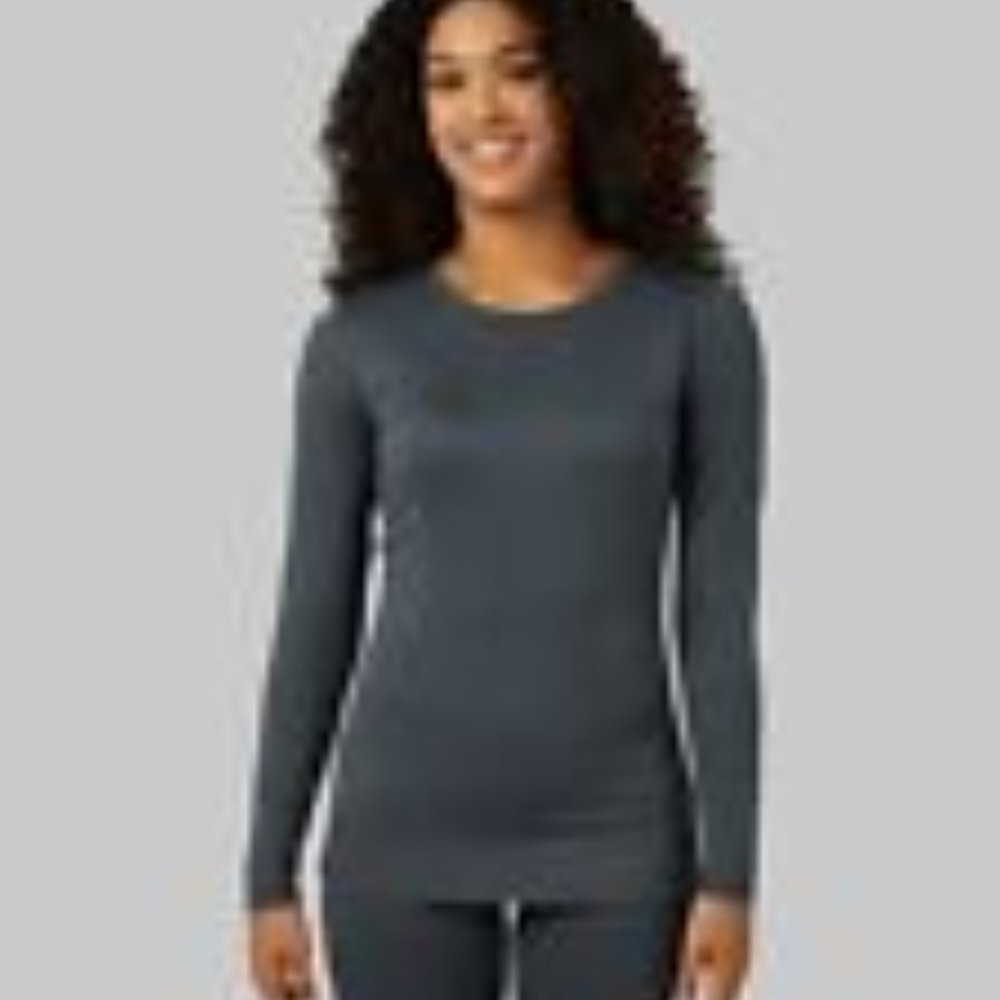 32 Degrees Mock-Neck Long-Sleeve Top Heather Charcoal Gray LARGE NEW Extra Warm